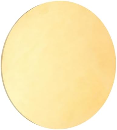 uxcell Brass Round Plate, 0.08"(2mm) Thick 5"(127mm) Dia H65 Brass Round Disc Blank Metal Sheet Copper Circle Disc for Metal Stamping DIY Crafts