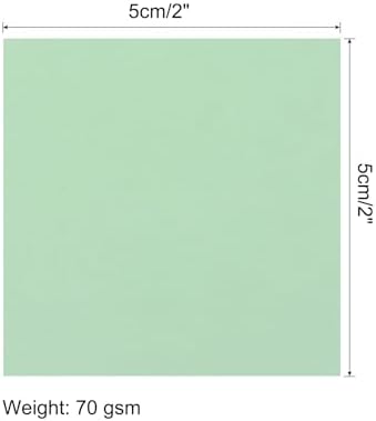 MECCANIXITY 50 Sheet Origami Paper Double Sided Light green 2x2 Inch Square Sheet for Art Craft Project, Beginners, Gifts Decor