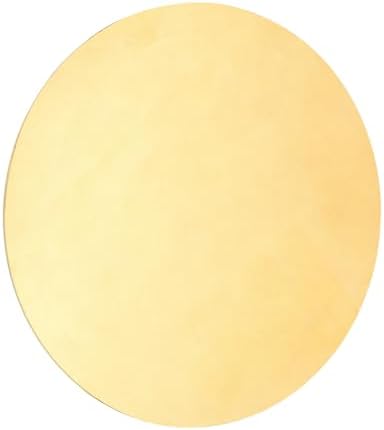 uxcell Brass Round Plate, 0.02"(0.5mm) Thick 8"(203mm) Dia H65 Brass Round Disc Blank Metal Sheet Copper Circle Disc for Metal Stamping DIY Crafts