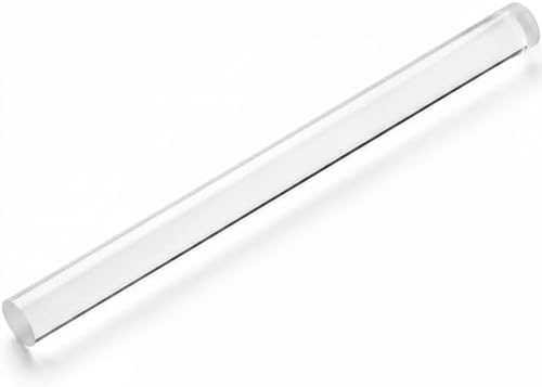 Clabby 1 Pieces Acrylic Clay Roller Plastic Polymer Pin, 13 x 0.98 Inch | Clear Plastic Tube Roller, Small Rolling Pins for Crafts, Bulk Pack Handmade Art Supplies, Smooth Surface DIY Projects