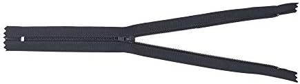 Mandala Crafts 60 PCs Black Closed-End 22 Inch Nylon Zippers for Sewing