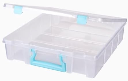 ArtBin Super Satchel 1-Compartment Craft Storage Box, Clear | One Open Compartment, 15.2 x 8 x 6.2 Inches, Secure Latches, Stackable, Clear Durable Polypropylene
