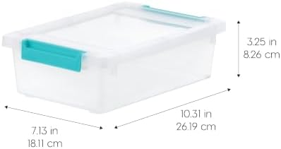 IRIS USA Storage Bins with Lids |Made in USA| 2 Qt - (6-Pack) - Clear