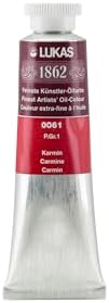 Lukas 1862 Professional German Oil Paint, Carmine 37 mL - w/Beeswax & Non-Yellowing Sunflower Oil, Short Drying Time, Smooth, Outstanding Lightfastness