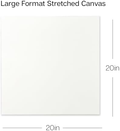 KINGART 809-2 Stretched White Canvas for Painting, 20 x 20 Inch, Pack of 2