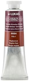 Lukas 1862 Professional German Oil Paint, English Red 37 mL - w/Beeswax & Non-Yellowing Sunflower Oil, Short Drying Time, Smooth, Outstanding Lightfastness