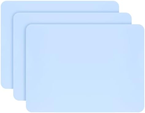 Gartful 3Pack Silicone Sheet for Crafts, Resin Jewelry Casting Molds Mat, Food Grade Silicone Placemat, Multipurpose Table Protector, Nonstick Nonskid Heat-Resistant, Blue (15.7x11.8inch)
