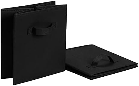 Amazon Basics Collapsible Fabric Storage Cube Bins Organizer with Handles, Organization Containers, Multifunctional, 13" x 13" x 13", Black, 6-Pack