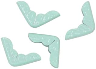Craftelier - Set of 4 Royal Style Metallic Corner Pieces for Scrapbooking Projects and Other Crafts Such as Albums, Notebooks, Layouts or Planners | Size 15,9 x 4,5 x 3,3 mm - Turquoise Color