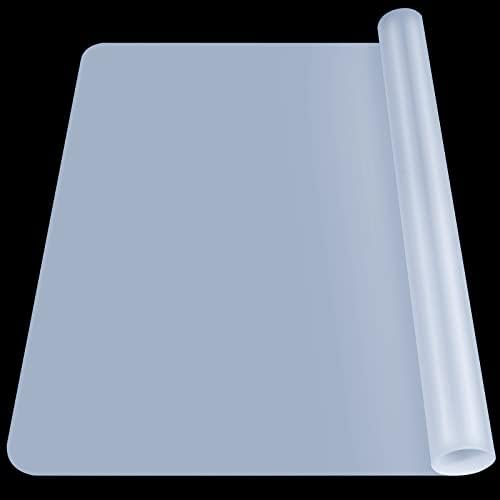 LEOBRO Large Silicone Mat, 23.4” x 15.6” Clear Silicone Mats for Crafts, Play Dough Mat, Desk Mat, for Resin Molds, Clay, Paint, Arts and Crafts, Medium Thickness 0.75 MM