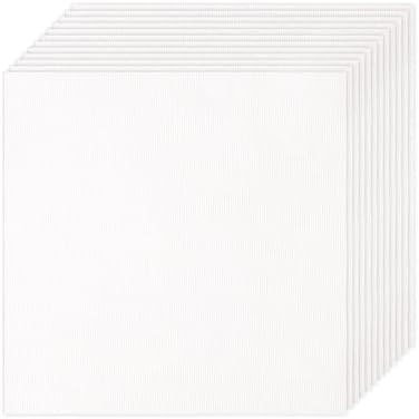 12 PCS Natural Cotton Embroidery Fabric, Pre-Cut White Embroidery Cloth Fabric Squares for Embroidery Garment Craft (7.8 x 7.8 Inch)