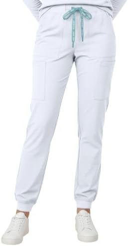 Med Couture Luma Jogger Scrub Pants for Women with Rib Knit Waistband