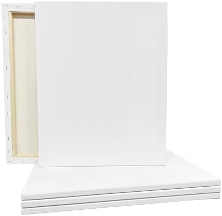 Artist's Loft 5 Count (20 Total) 16” x 20” White Super Value Canvas - Acid Free Cotton Canvas for Paint, Acrylic, & Oils - Bulk 4 Packs