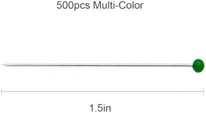 Tutuxio 518pcs Sewing Tools Kit, 500pcs Quilting Sewing Pins, 10pcs Tailor's Chalk, 1pc Sliding Gauge, 4pcs Seam Ripper with 2pcs Snip Scissor, 1pc Soft Ruler