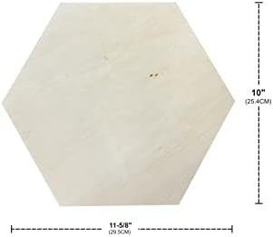 Unfinished Wooden Panels for Painting, Blank Wood Hexagon Framed Boards for Crafting Art Pouring (10x11.6 in, 6 Pack)