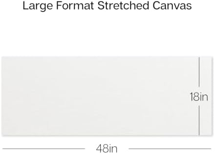 KINGART 851-6 Stretched White Canvas for Painting, 18 x 48 Inch, Pack of 6