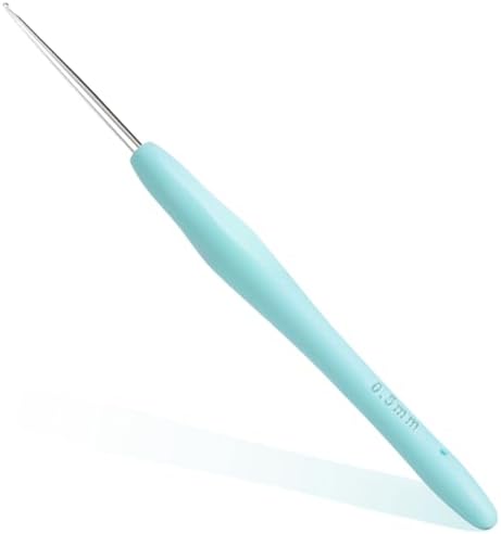 Small Size Crochet Hook Lace Crochet Needle, 0.5mm Crochet Hook, Ergonomic Crochet Hooks，Embroidery Thread Knitting Weaving Tool (0.5 mm)
