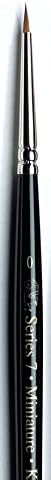 Winsor & Newton Series 7 Kolinsky Sable Miniature Watercolor Brush - Short Handle Round #0, Black | The World's Finest Watercolor Brush, Kolinsky Sable Hair, Rust-proof, Seamless Nickel Plated Ferrules, Hand-Made in England