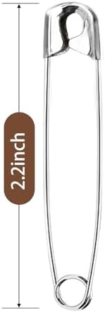 XKDOUS 2.2 Inch Large Safety Pins 200 Pcs Silver Pins Bulk