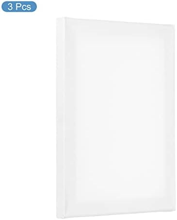 PATIKIL Paint Canvases Panel for Painting, 3 Pack 7x9 Inch Rectangle Wood Frame Stretched Blank Art Board Panels for Acrylic, Oil, Tempera Painting, White