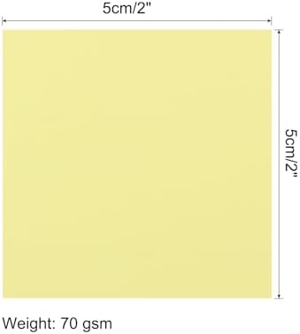 MECCANIXITY 50 Sheet Origami Paper Double Sided Light Yellow 2x2 Inch Square Sheet for Art Craft Project, Beginners, Gifts Decor
