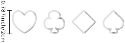 Xaekicr Card Suit Polymer Clay Cutters Set - 4PCS Clay Cutters for Earrings, Classic Heart Spade Diamond Club Shapes, Polymer Clay Molds, Clay Tools for DIY Jewelry Making