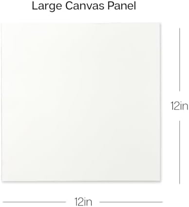 KINGART White Canvas Panel Set – Square, 12x12 Inch, 4-Pack – 100% Cotton, Pre-Primed Gesso Artist Boards for Acrylic, Oil, Sketching, & Mixed Media Painting