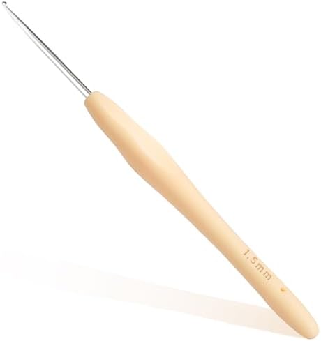 Small Size Crochet Hook Lace Crochet Needle, 1.5mm Crochet Hook, Ergonomic Crochet Hooks，Embroidery Thread Knitting Weaving Tool (1.5 mm)