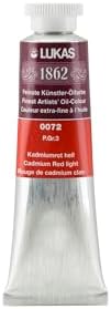 Lukas 1862 Professional German Oil Paint, Cadmium Red Light 37 mL - w/Beeswax & Non-Yellowing Sunflower Oil, Short Drying Time, Smooth, Outstanding Lightfastness