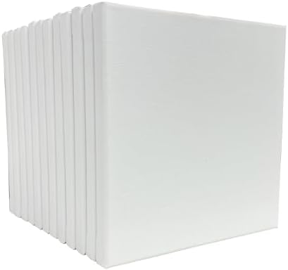Artist's Loft 12 Count 8” x 8” Super Value Canvas Necessities - Acid Free Cotton Canvas for Paint, Acrylic, & Oils - 1 Pack