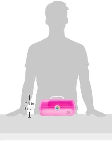 Caboodles On-The-Go Girl Makeup Box, Hot Pink Sparkle, Hard Plastic Makeup Organizer Box, Built-In Mirror, Secure Latch for Safe Travel, Spacious Storage for Large Items