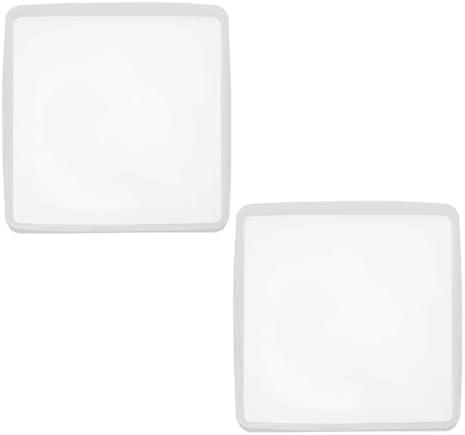 MECCANIXITY 2 Pcs Coaster Silicone Casting Mould, 13x13cm/5.2x5.2in Square Shape Epoxy Casting Resin Mould Tools for Resin Coaster Home Decor DIY Craft Handmade Colorful Amber Handicraft