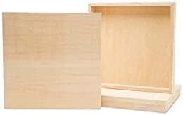 Square Wood Canvas 6 x 6 x 1-1/2 inch, Pack of 4 Unfinished Wood Frames, Blank Wooden Signs for Crafts & Home Decor, by Woodpeckers