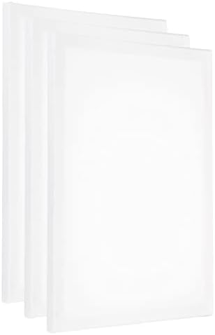 PATIKIL Paint Canvases Panel for Painting, 3 Pack 12x16 Inch Rectangle Wood Frame Stretched Blank Art Board Panels for Acrylic, Oil, Tempera Painting, White