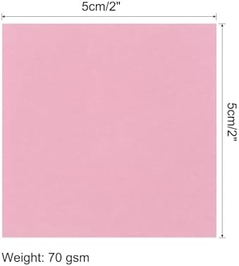 MECCANIXITY 50 Sheet Origami Paper Double Sided Pink 2x2 Inch Square Sheet for Art Craft Project, Beginners, Gifts Decor