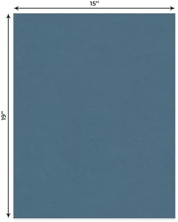 Steel Blue 15x19 Uncut Premium Mat Board - No Opening - 50 Mats