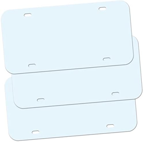 12"x6" Blank White Vanity Plates, 3 Pack