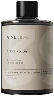 VINEVIDA [16oz] Genuine Leather Fragrance Oil for Soap Making Scents for Candle Making, Perfume Oils, Soy Candles, Masculine Home Scent Diffusers, Car Freshies, Cologne for Men, Massage Oils