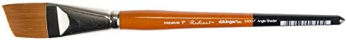 KINGART Premium Radiant 6400-1 Angular Shader Series Artist Brush, Synthetic Taklon Hair, Short Handle, for Acrylic, Oil and Watercolor Painting, Size 1 Inch