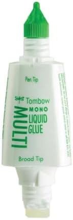 Tombow 62191 MONO Multi Liquid Glue, 0.88 Ounce, 1-Pack. Multi-Purpose Glue with Dual Tip Dispenser for Precise to Full Coverage Application