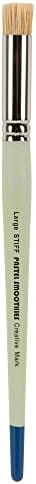 Creative Mark Pastel Smoothies Stiff Set of 3 | 6 Pack | 18 Total - Paintbrush for Pastel Blending Bristle & Nylon Hair for Blending on Rough Surfaces Short Handle Lacquered Wood Handles