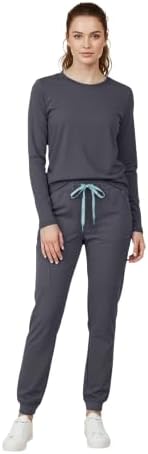 Med Couture Luma Jogger Scrub Pants for Women with Rib Knit Waistband