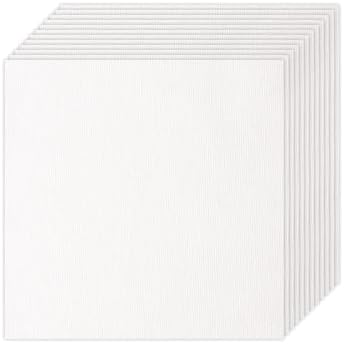 12 PCS Embroidery Fabric, Pre-Cut White Cotton Embroidery Cloth Fabric for Home Decoration & Sewing DIY Crafts (5.9 Inch x 5.9 Inch)