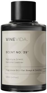 VINEVIDA [4oz] Genuine Leather Fragrance Oil for Candle Making and Soap Making - Premium Candle Scents for Soy Candles