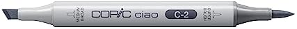 Copic Markers C2 Ciao with Replaceable Nib, Cool Gray