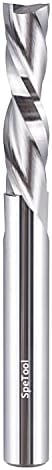 SpeTool Spiral Router Bits Down Cut 1/4 inch Cutting Diameter, 1/4 inch Shank Solid Carbide CNC Bits End Mill for Wood Cut Carving Engraver