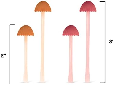Genuine Fred Magic Sprout, Mini-Mushroom Bookmarks - Set of 4 - Two Sizes & Colors - Soft, Flexible Silicone - Fun Stocking Stuffer, Gift for Book Lovers, Teachers, Back to School - Cottagecore Decor