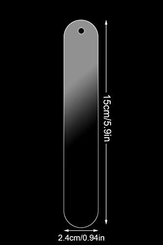 Blank Clear Acrylic Bookmarks Penta Angel 20Pcs Plastic Craft Transparent Acrylic Book Page Marks with 20Pcs Small Book Page Marks Tassels for DIY Projects and Graduation Gift Tag (Oval)