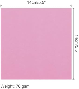 MECCANIXITY 50 Sheet Origami Paper Double Sided Pink 5.5x5.5 Inch Square Sheet for Art Craft Project, Beginners, Gifts Decor