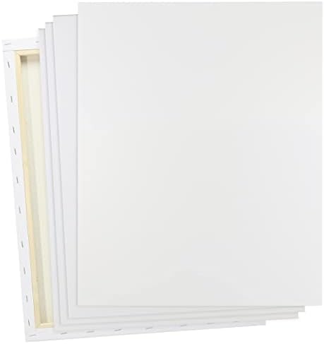 Artist's Loft 5 Count (20 Total) 16” x 20” White Super Value Canvas - Acid Free Cotton Canvas for Paint, Acrylic, & Oils - Bulk 4 Packs